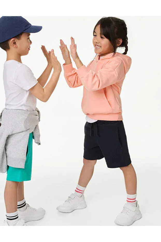 Детские шорты для мальчиков хлопковые Regular fit cotton shorts Marks & Spencer, Navy Blue