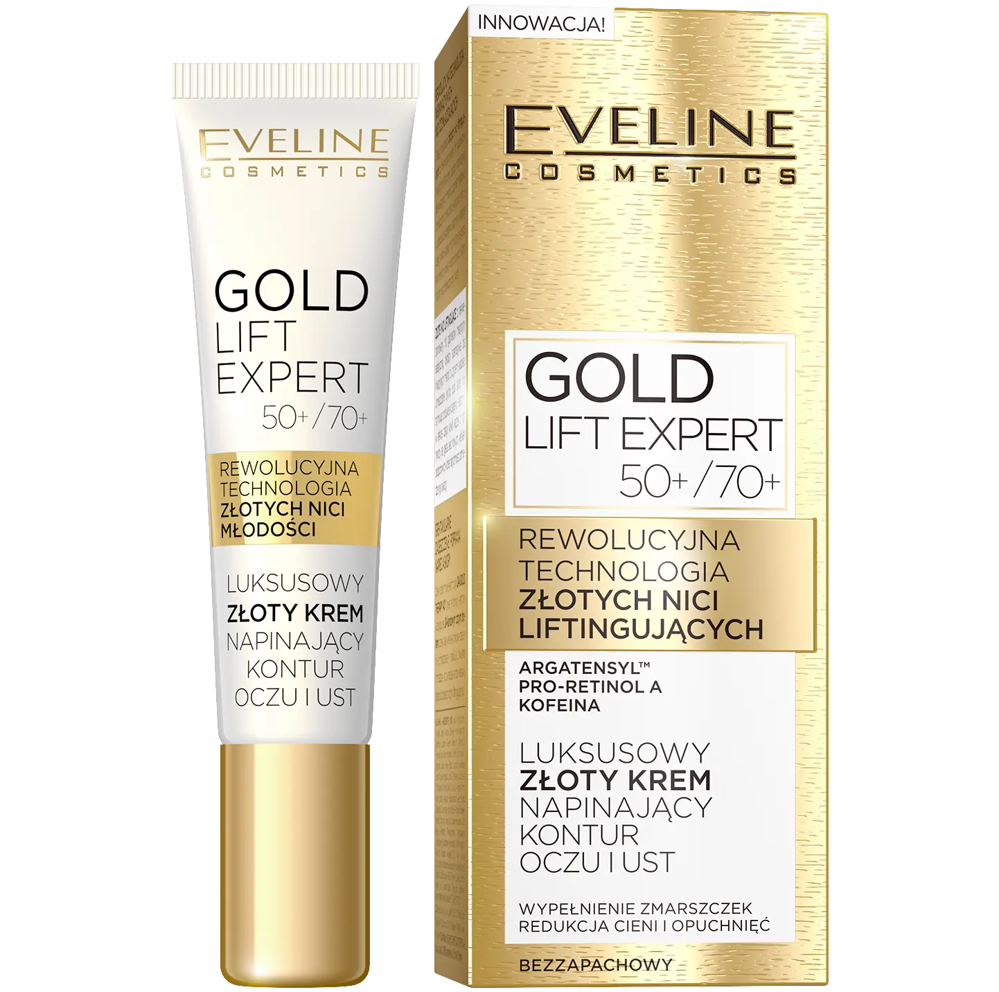 

Eveline Cosmetics Gold Lift Expert крем для подтяжки контура глаз и губ 50+/70+, 15 мл