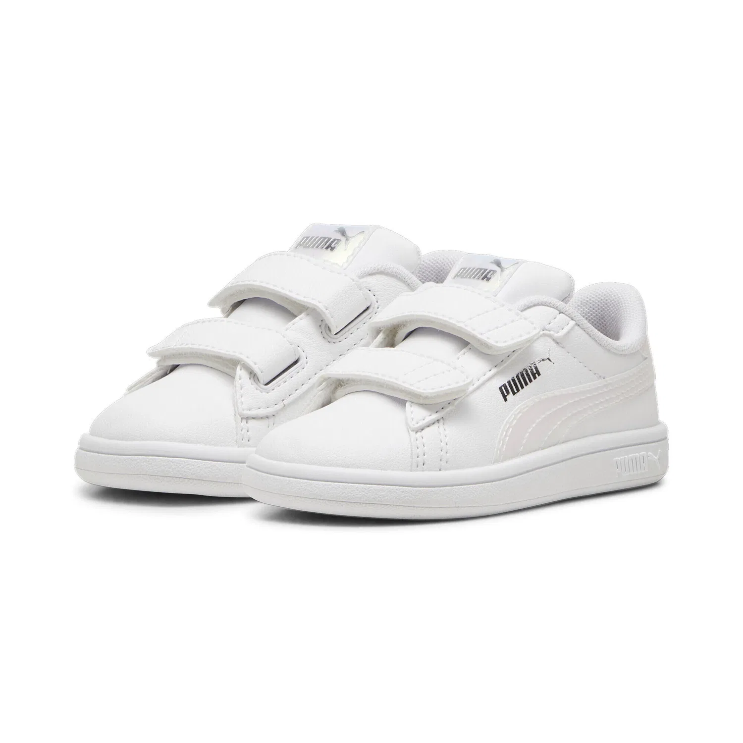 Детские кроссовки с голографическими деталями Smash 3.0 Holo Puma, Weiss Rosa