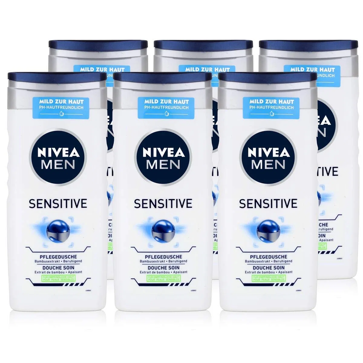 Гель для душа Sensitive, 6x250 мл, NIVEA MEN