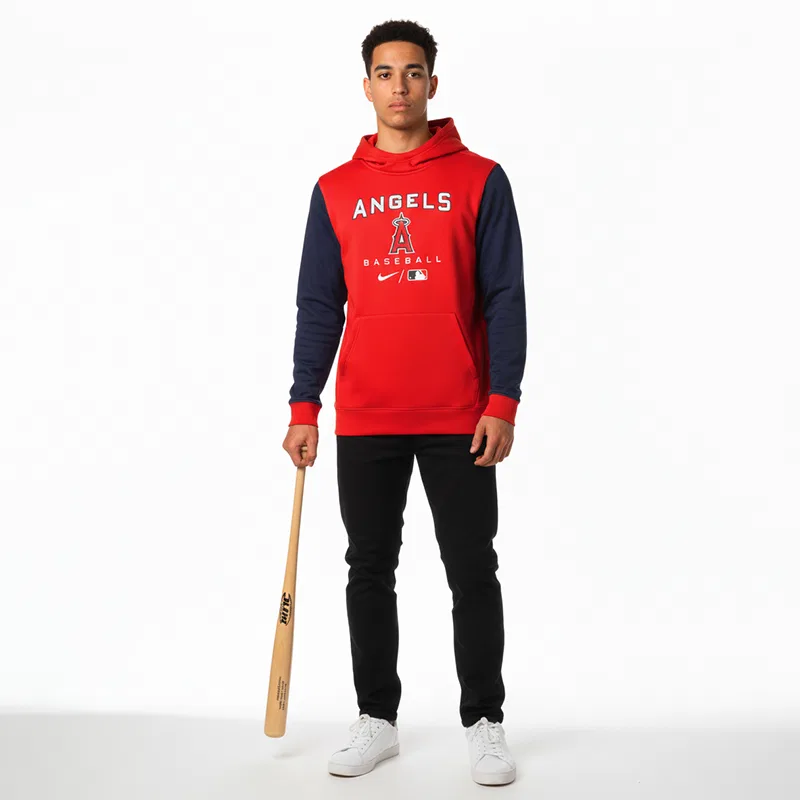Детское худи с флисовой подкладкой Nike X MLB Fleece lined Red Teenagers, Nike, Los Angeles Angels Red — фото 4