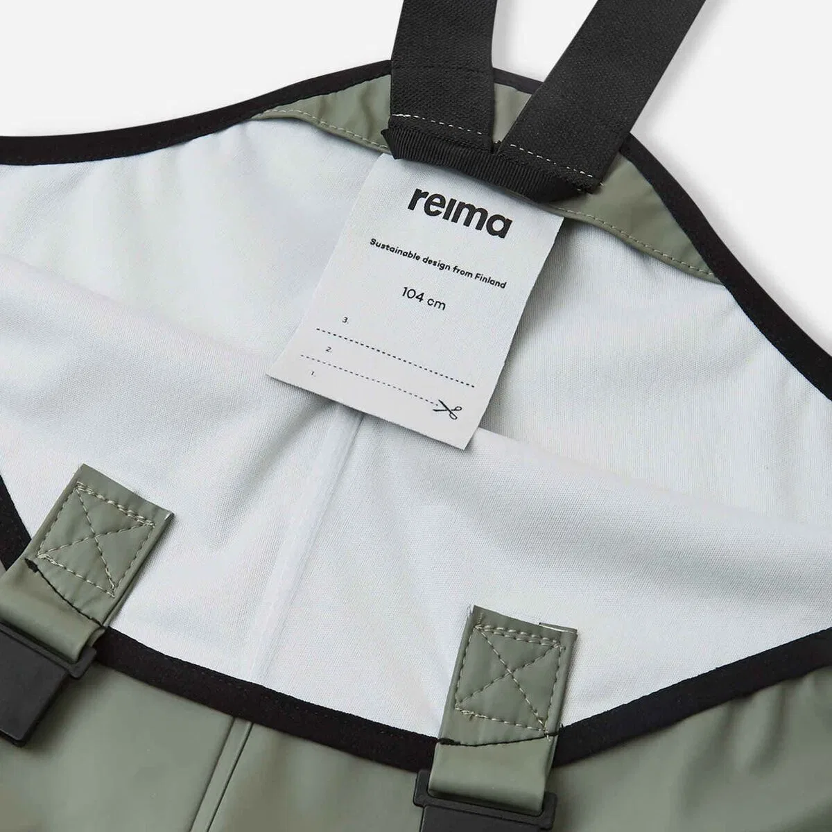 Детские дождевые штаны для мальчиков на подтяжках Lammikko rain pant Reima, Greyish Green — фото 3