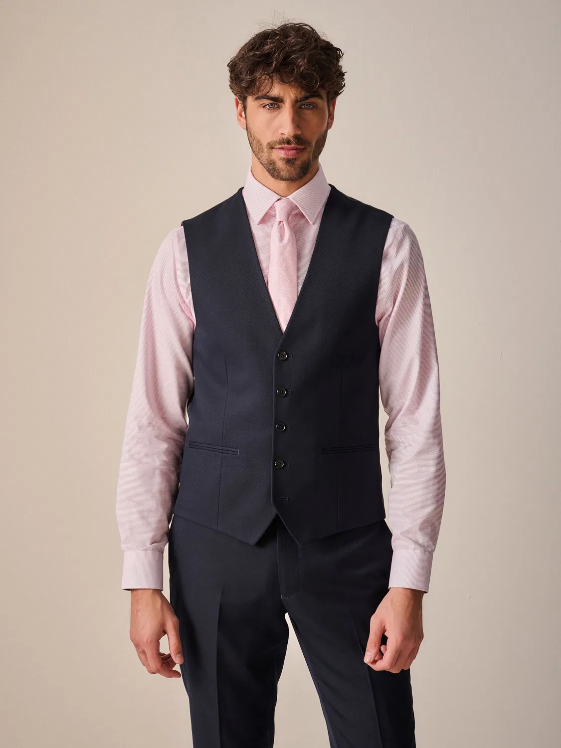 Жилет Next Navy Blue Textured Suit, темно-синий