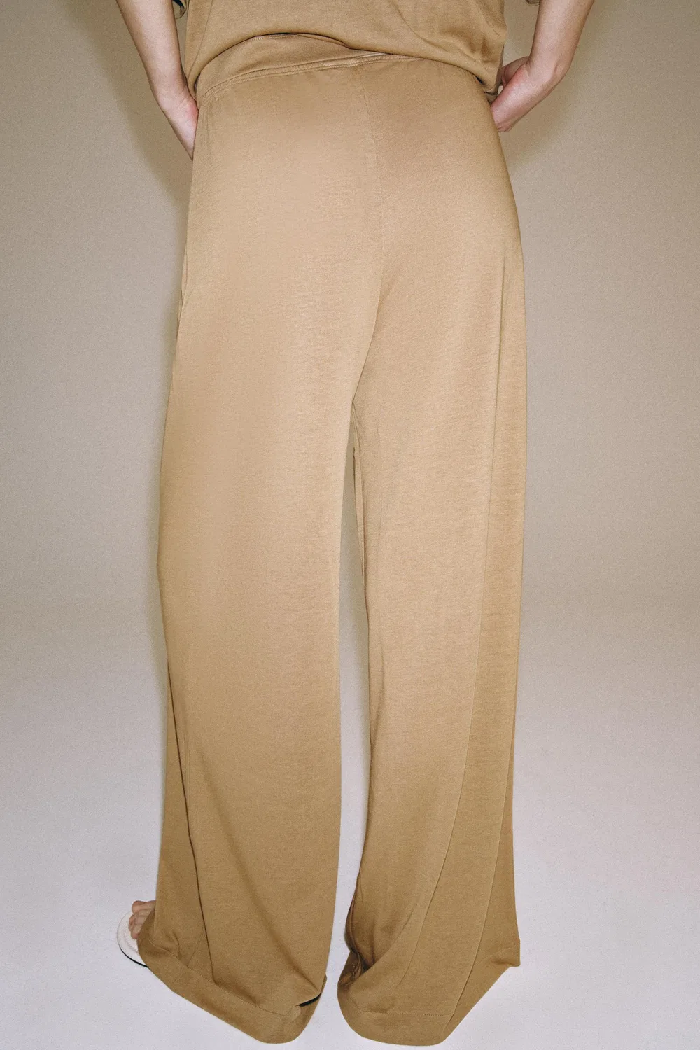 Широкие брюки ZARA, camel — фото 3