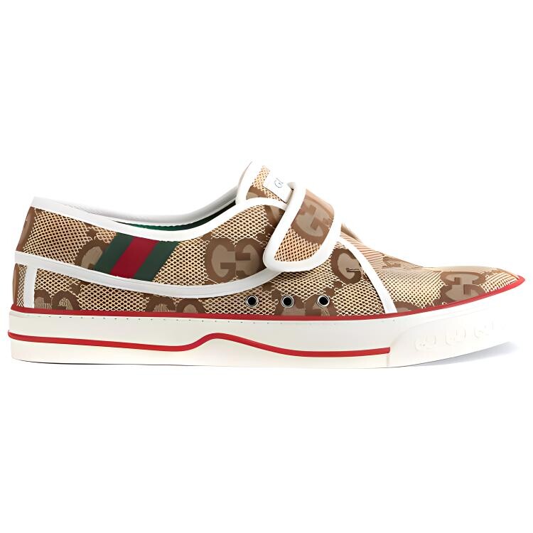 Теннисные кроссовки женские 1977 года на липучке «Jumbo GG — бежевый» Gucci — фото 2
