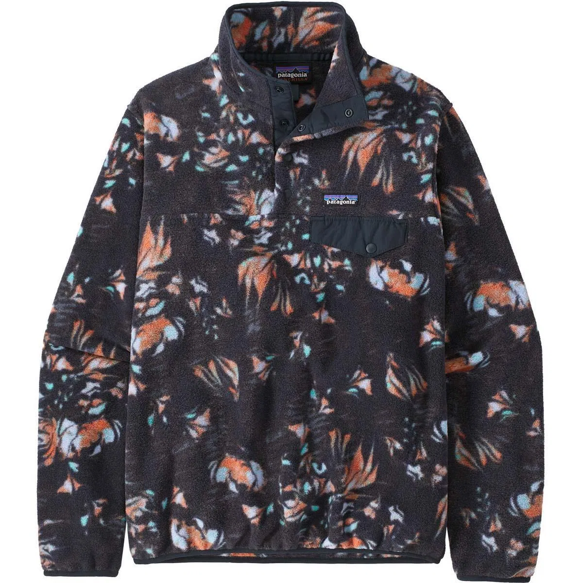 Синчилла пуловер с застежкой на кнопках Patagonia, Swirl Floral/Pitch Blue — фото 3