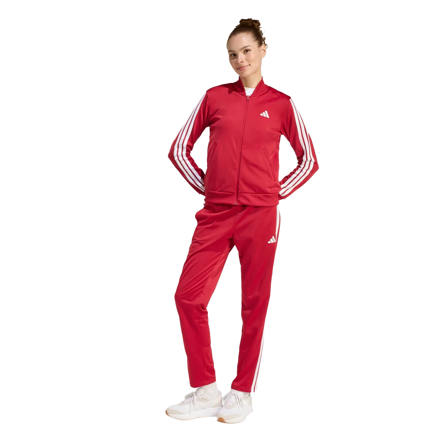 Женский тренировочный костюм Adidas Dayready, красный — фото 2