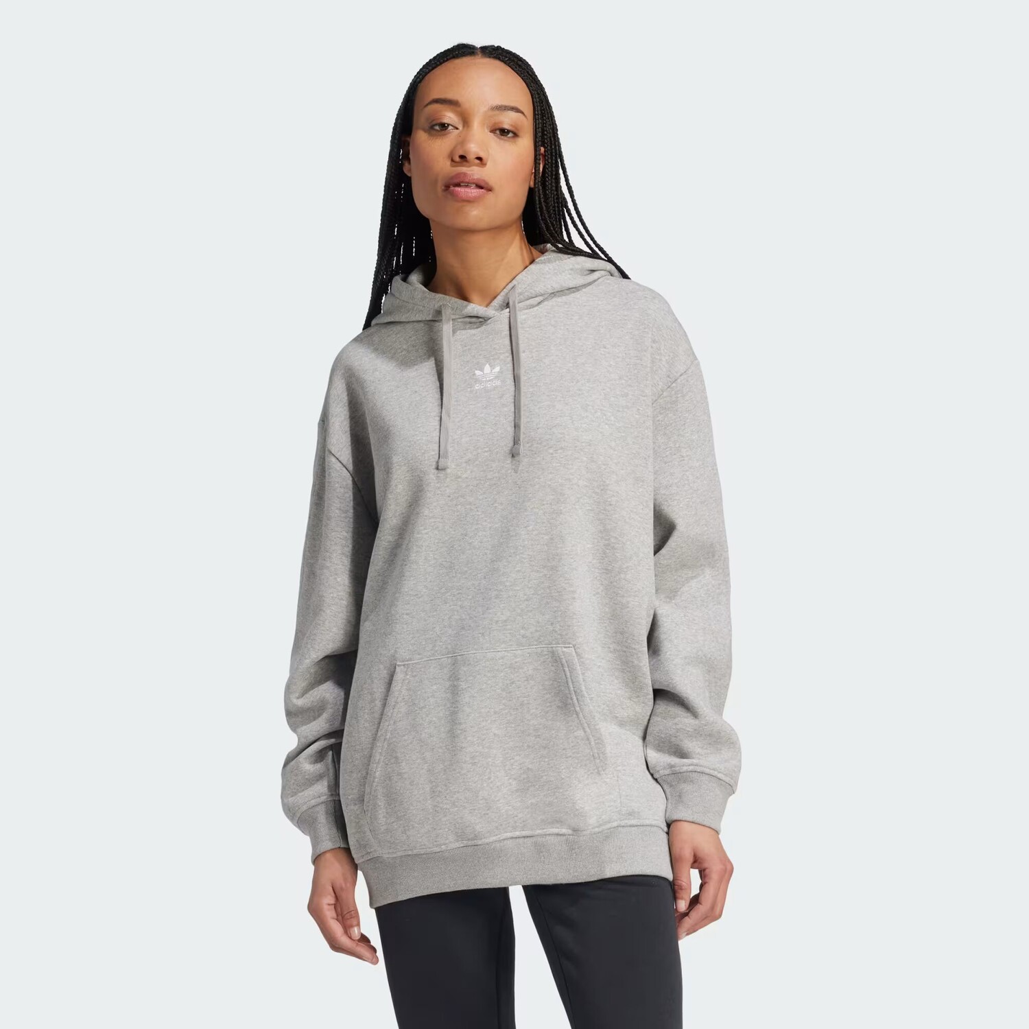 

Толстовка оверсайз из флиса Essentials Adidas, цвет Medium Grey Heather