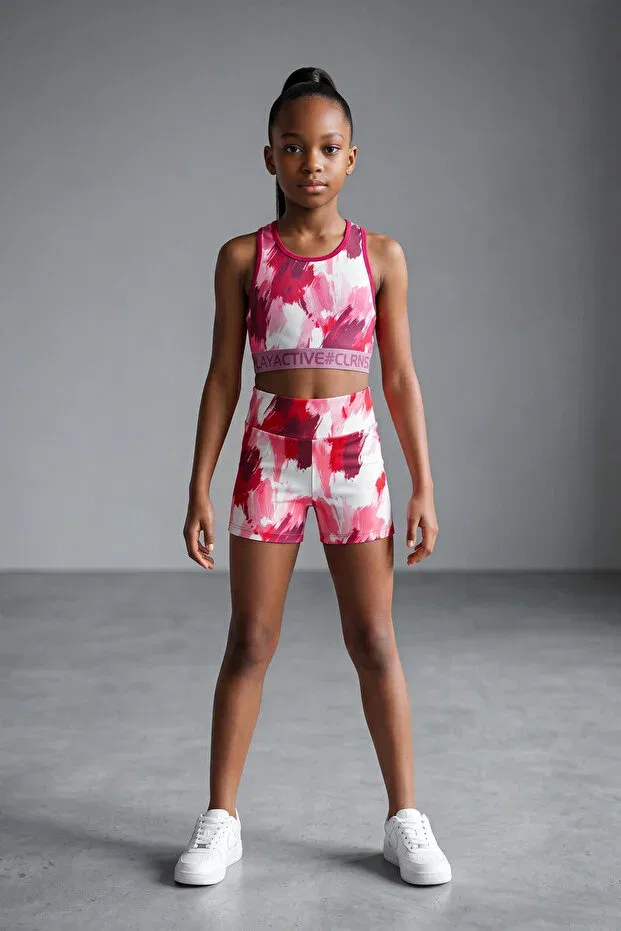 Детские шорты для девочек с принтом Moxy printed girls' short shorts Colorinas, Red — фото 4