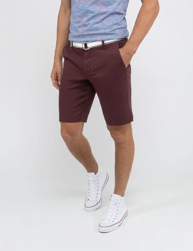 Мужские шорты U.S. Polo Assn. Hartford Belted, бордовый — фото 3