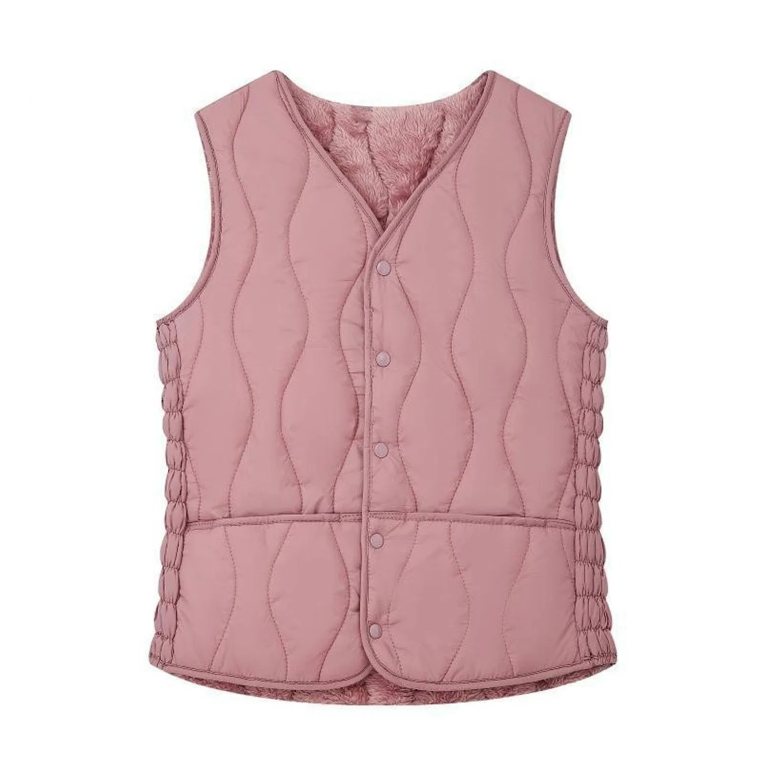 Женский утеплённый жилет без рукавов с флисовой подкладкой, Colore: rosa