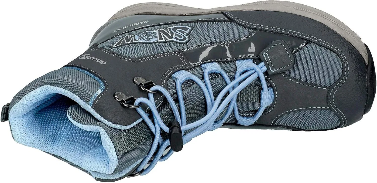 Детские ботинки для девочек водонепроницаемые New Alaska 2 Geox, Dark Grey/Sky — фото 2