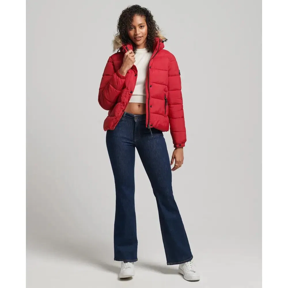 Женская куртка-пуховик с капюшоном Superdry, Цвет: ROT — фото 2