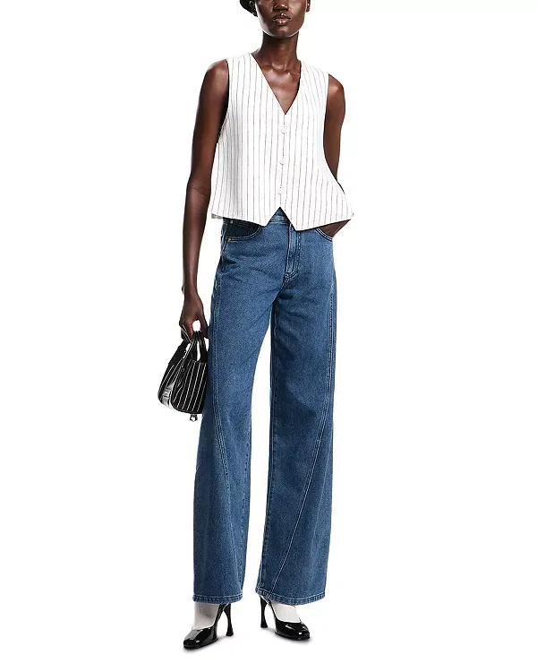 Женские джинсы с завышенной талией Emporio Armani, Blue Denim — фото 2