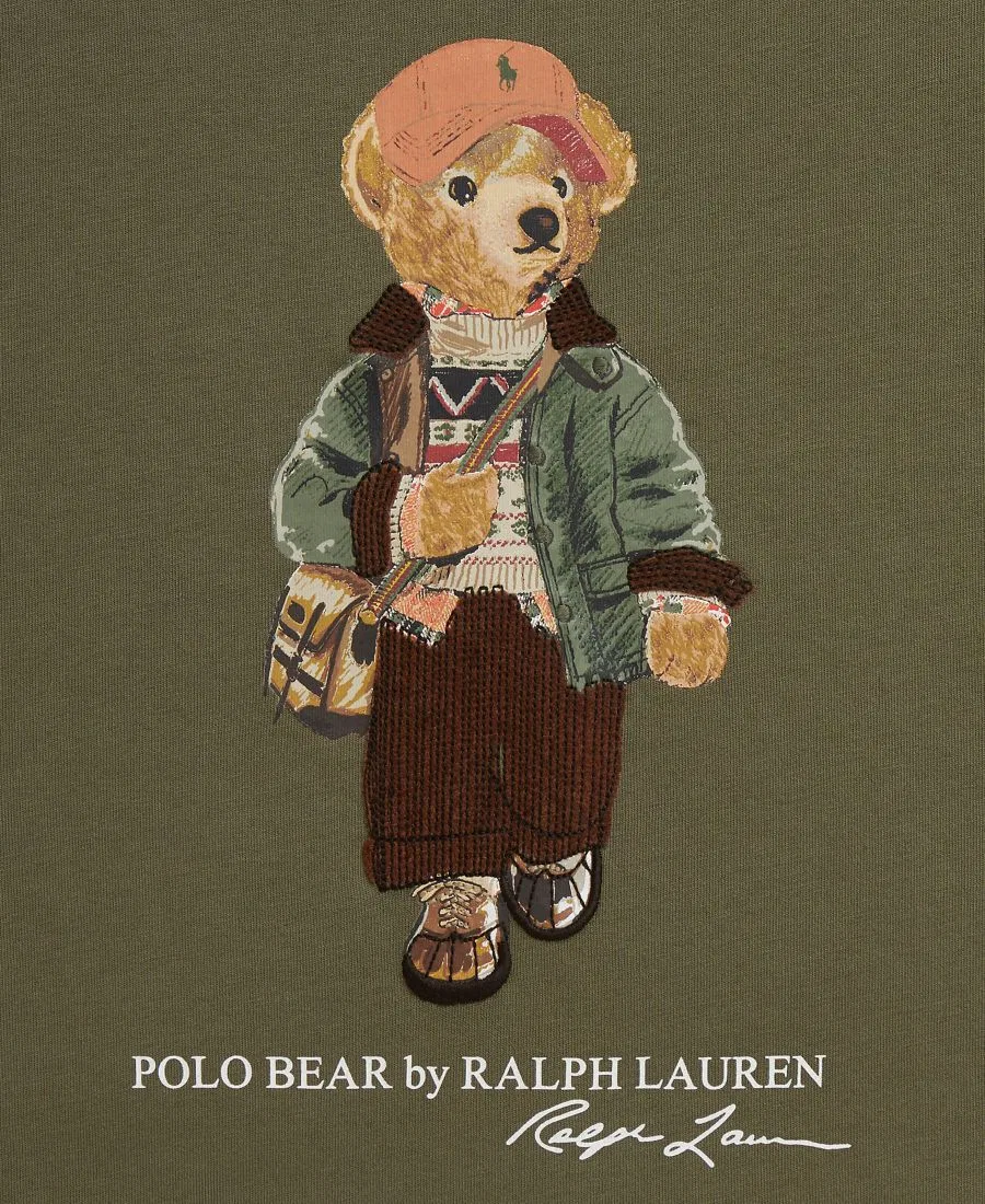 Футболка из хлопка с принтом Polo Bear Polo Ralph Lauren, Cruise Olive — фото 4