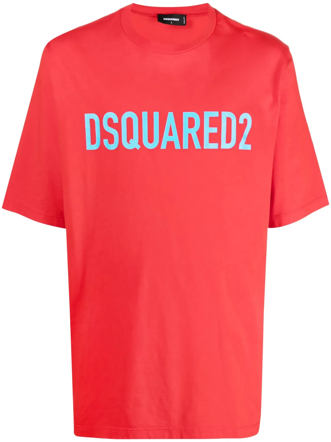 Футболка с Логотипом Из Хлопка DSQUARED2, ярко-красный/светло-голубой