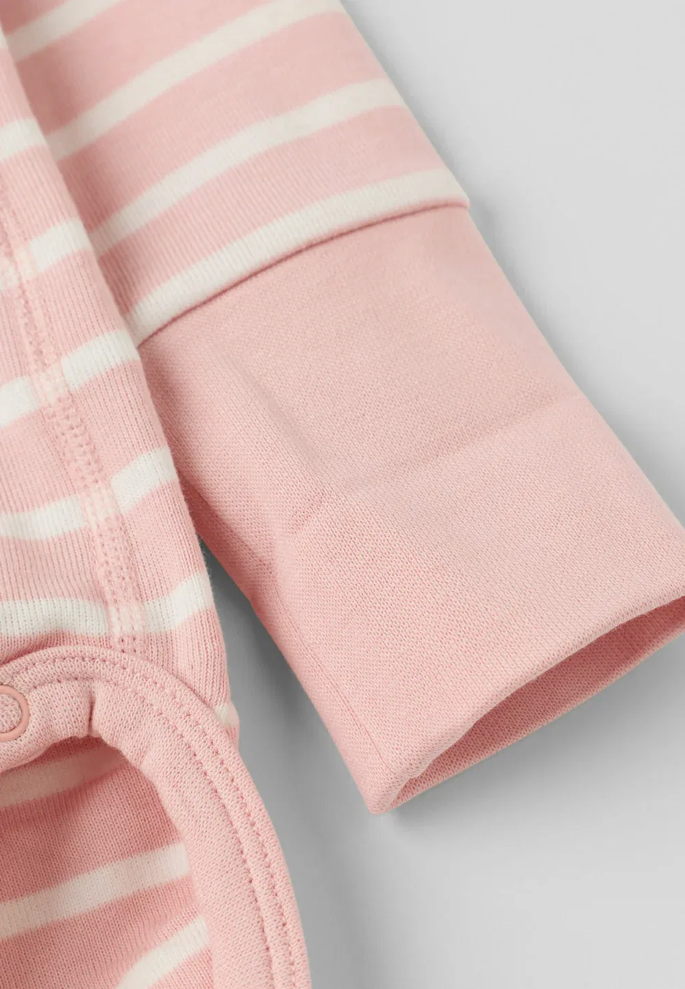 Полосатый классический боди-накидка унисекс - боди Polarn O. Pyret, Silver Pink — фото 3