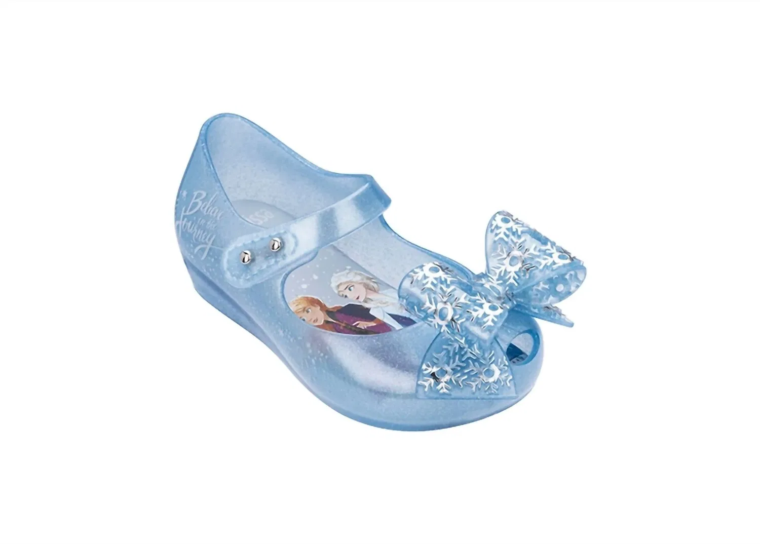 Детские сандалии для девочек с круглым носом Mini Melissa Ultragirl Frozen, Pearl Blue Glitter
