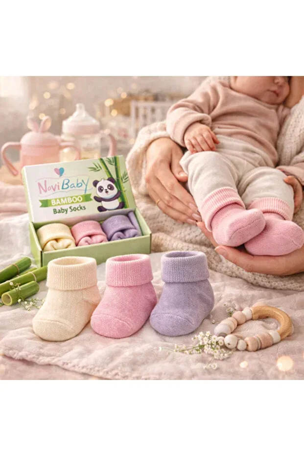 Детский набор носков из бамбука для новорожденных New Year's Eve Glam Novibaby, Sweet — фото 3