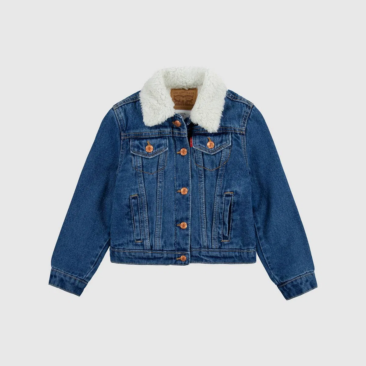 Куртка-Тракер Sherpa для девочек 4-6 лет Levi's, Bristol - Dark Wash — фото 3