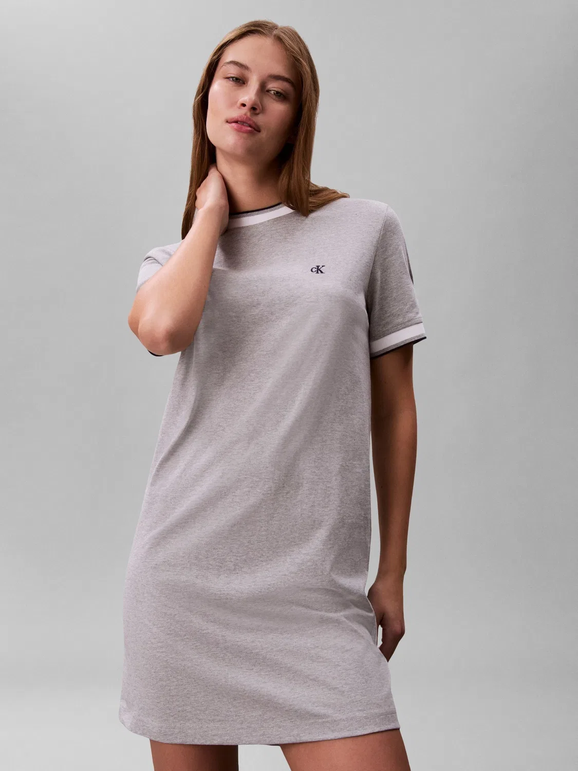 Платье футболка Sporty Ringer Calvin Klein, серый — фото 3