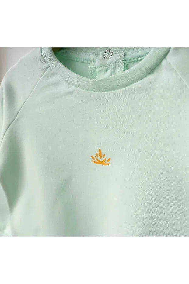 Детский комплект свитшотов для девочек из органического хлопка Sunny Leaf The Nest Kids, Yellow & Mint Green — фото 4