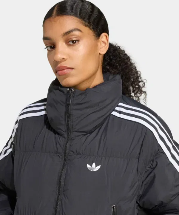 Укороченный пуховик с синтетическим наполнителем, Adidas, черный — фото 3