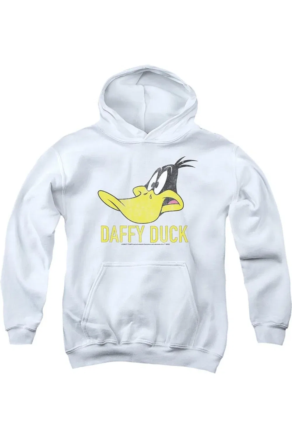 Детское худи с капюшоном с принтом Looney Tunes Daffy Duck Gildan, White