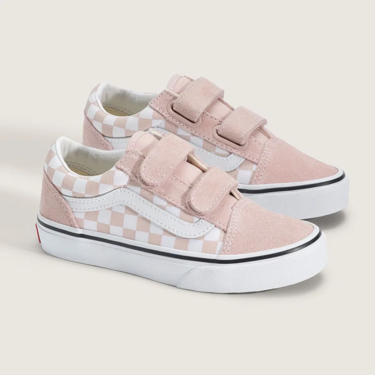 Детские кеды для мальчиков Old Skool V Vans, Color Theory Checkerboard Sepia Rose — фото 4