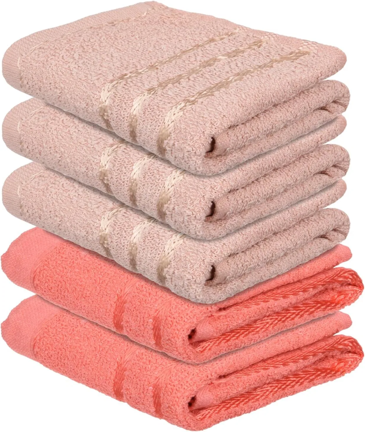 Лицевые полотенца из хлопка, 5 шт, Kuber Industries, 35,6 x 53,3 см, Многоцветный