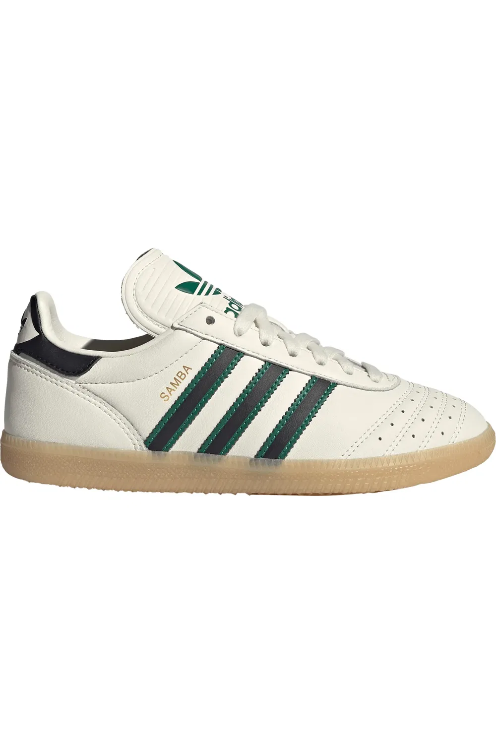 Детские кеды кожаные с удлиненным языком Samba JP adidas, Off White/Core Black/Gum — фото 3