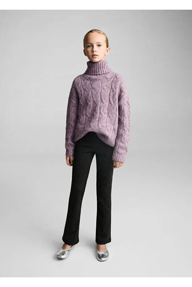 Детские леггинсы для девочек с принтом Mango Kids, Coal Black — фото 2