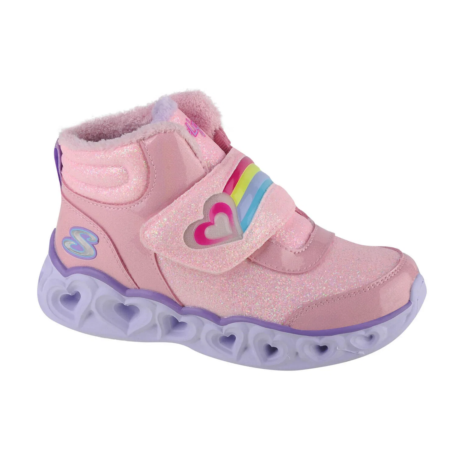 Детские зимние ботинки для девочек Heart Lights Skechers, Rosa