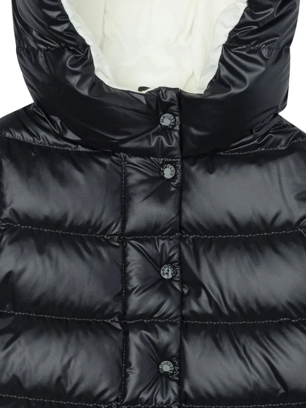 Пуховик с оборками Moncler Enfant, синий — фото 3