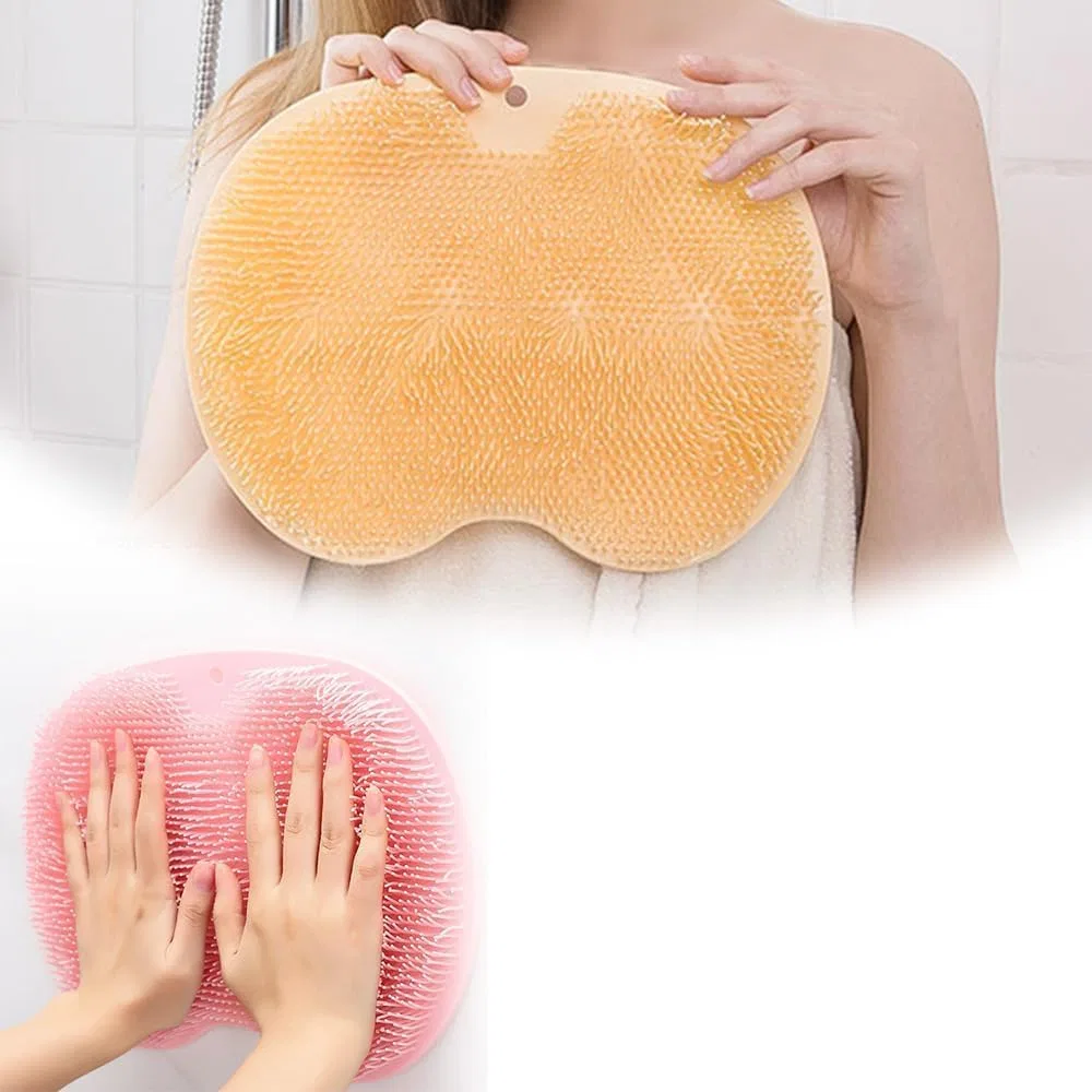 Скребок для ног и спины с антискользящими присосками ZeTjieXing, 31x25.5x4 см, Желтый