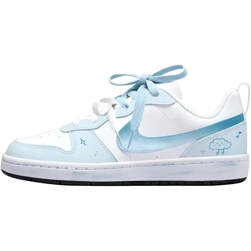 Детские кроссовки для скейтбординга с принтом Court Borough White Blue Nike — фото 3