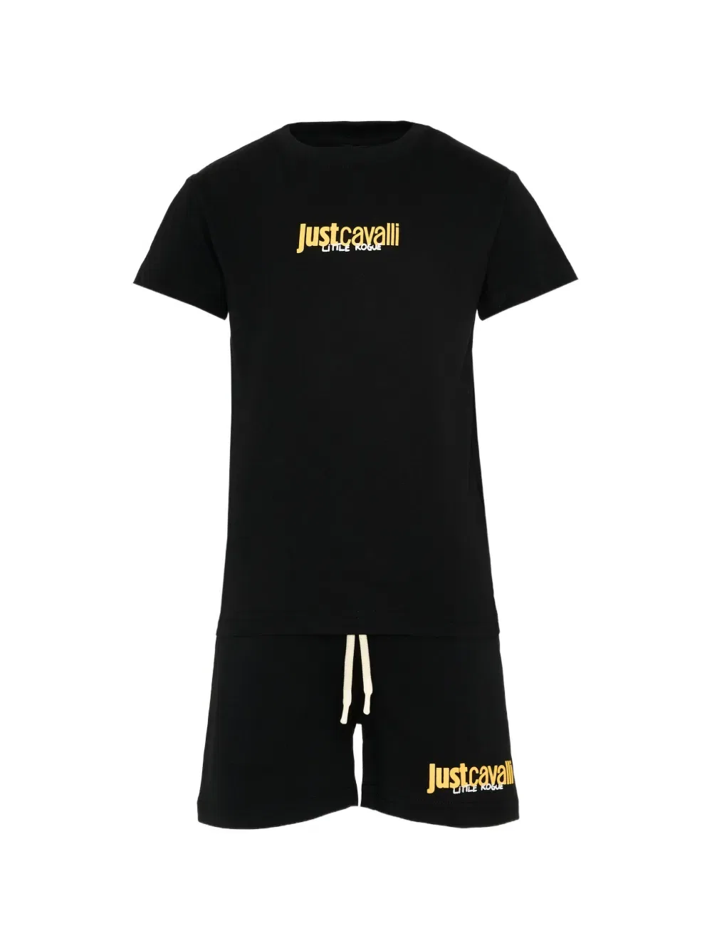 Спортивный костюм с шортами и логотипом Just Cavalli Kids, черный