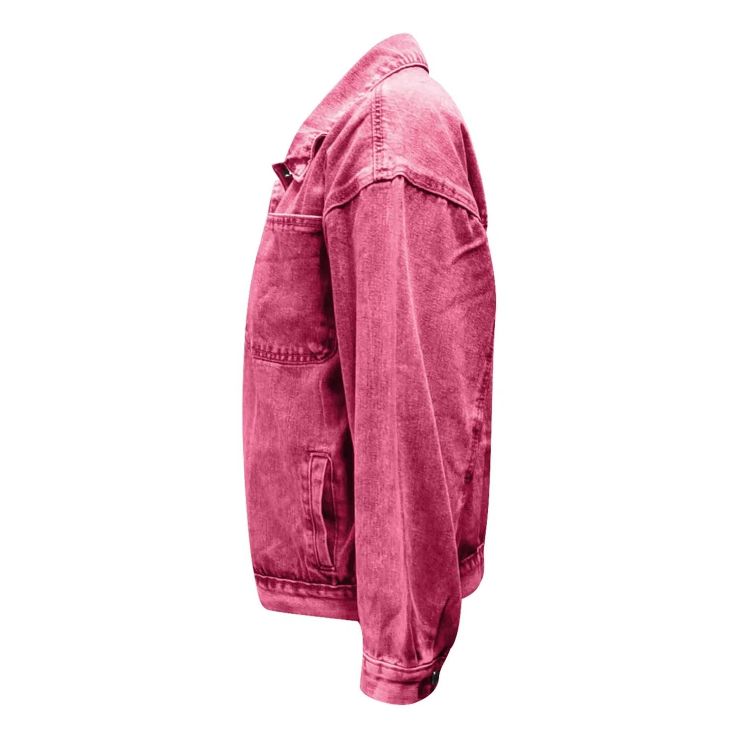 Женская джинсовая куртка с классической посадкой, модель Giacche in denim elasticizzato, rosa — фото 3
