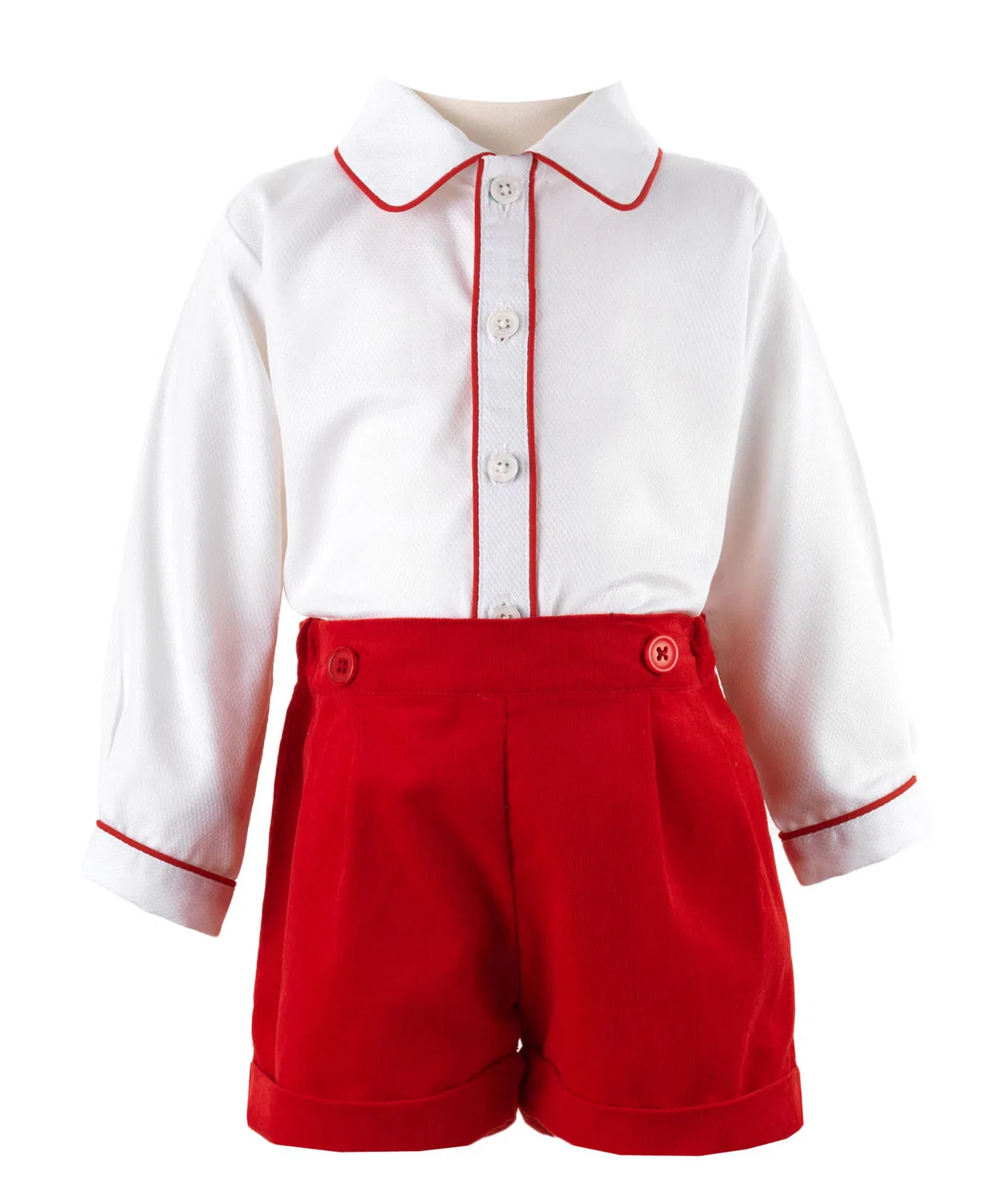 Детский комплект для мальчиков с рубашкой и шортами George Prince Model Rachel Riley, Red