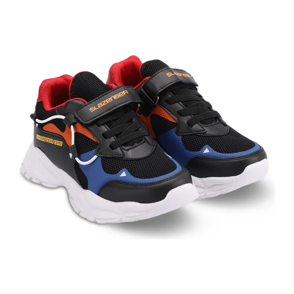 Детские кроссовки для мальчиков спортивные с имитацией кожи Black Blue KEKOA IN Slazenger — фото 2