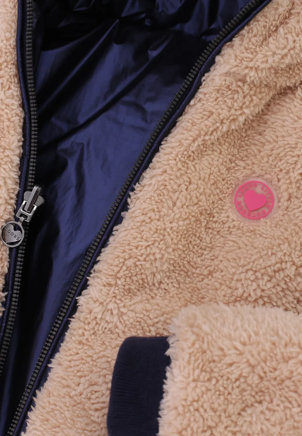 Little reversibel WinterJas/Teddy - зимняя куртка Looxs Revolution, Navy — фото 4