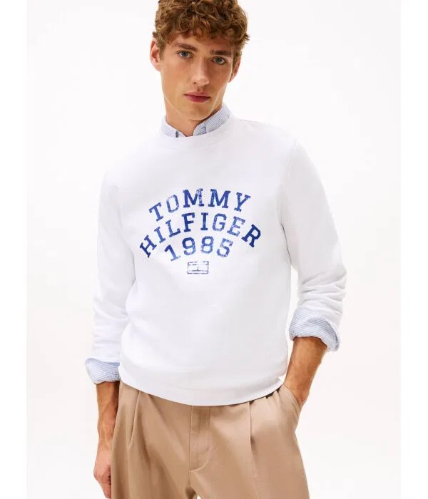 Мужской пуловер из хлопка Tommy Hilfiger, белый