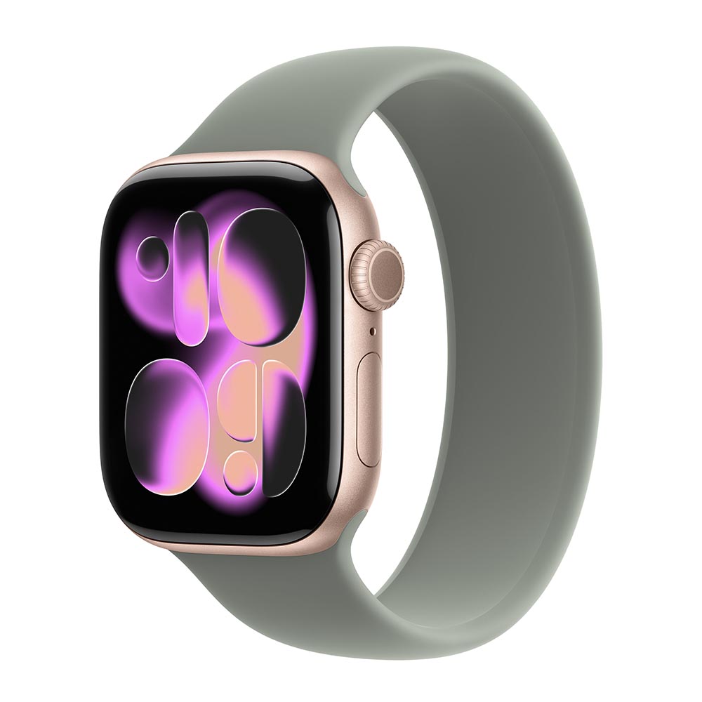 

Умные часы Apple Watch Series 11 (GPS), 46 мм, Rose Gold Aluminum Case/Green Gray Solo Loop - Size 3, Розовый, Умные часы Apple Watch Series 11 (GPS), 46 мм, Rose Gold Aluminum Case/Green Gray Solo Loop - Size 3