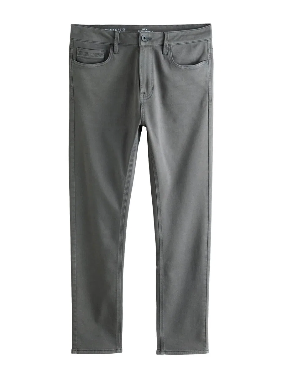 Джинсы Next Slim fit 'Motion Flex' темно-серого цвета