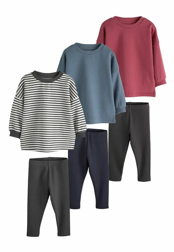 Комплект из топа и леггинсов, 3 предмета, хлопок, Crew Top and Legging Set 3 Pack, Next, Multi, мультиколор