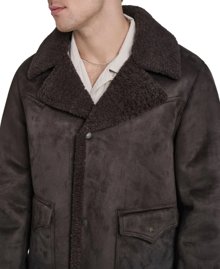 Куртка-ранчер с воротником-стойкой, модель Laydown Collar Classic-Fit Rancher Jacket Levi's, Dark Brown — фото 3