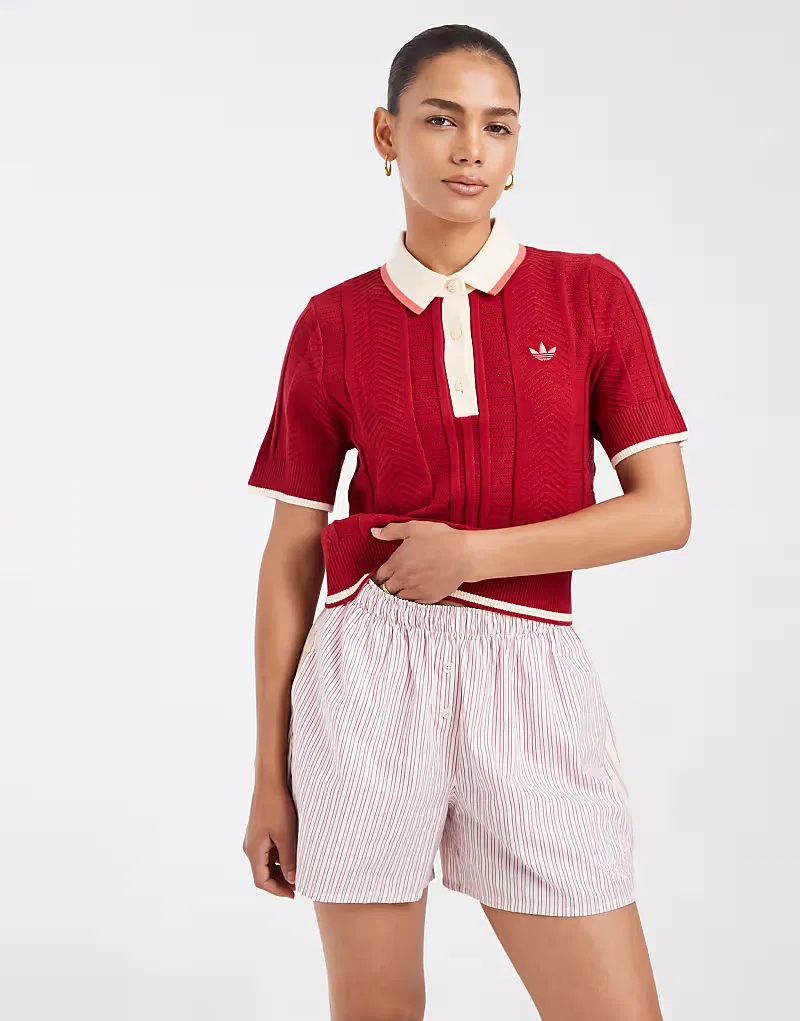 Полосатые боксерские шорты Adidas Originals, красный