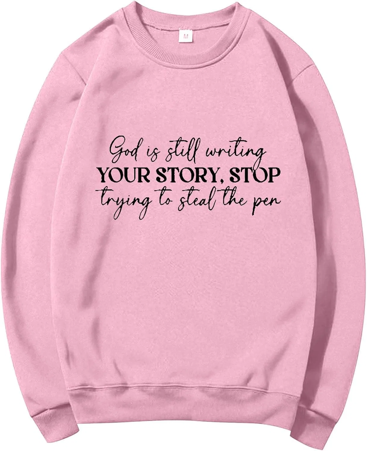 Женский свитшот God Is Still Writing Your Story, розовый — фото 2