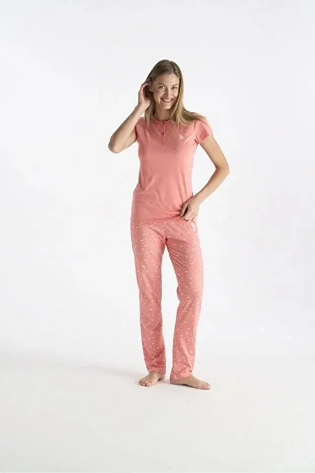 Женская пижама с принтом U.S. Polo Assn., Salmon