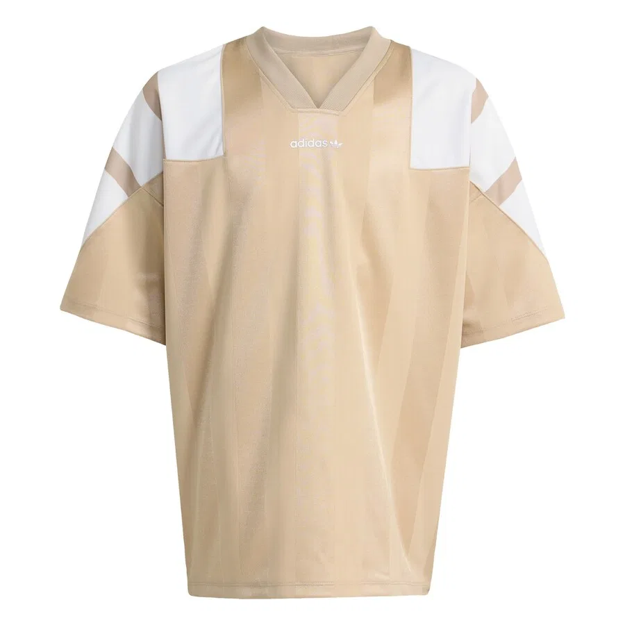 Футболка ADIDAS ORIGINALS 'OVERSIZED BLOCKED JERSEY' бежевого цвета